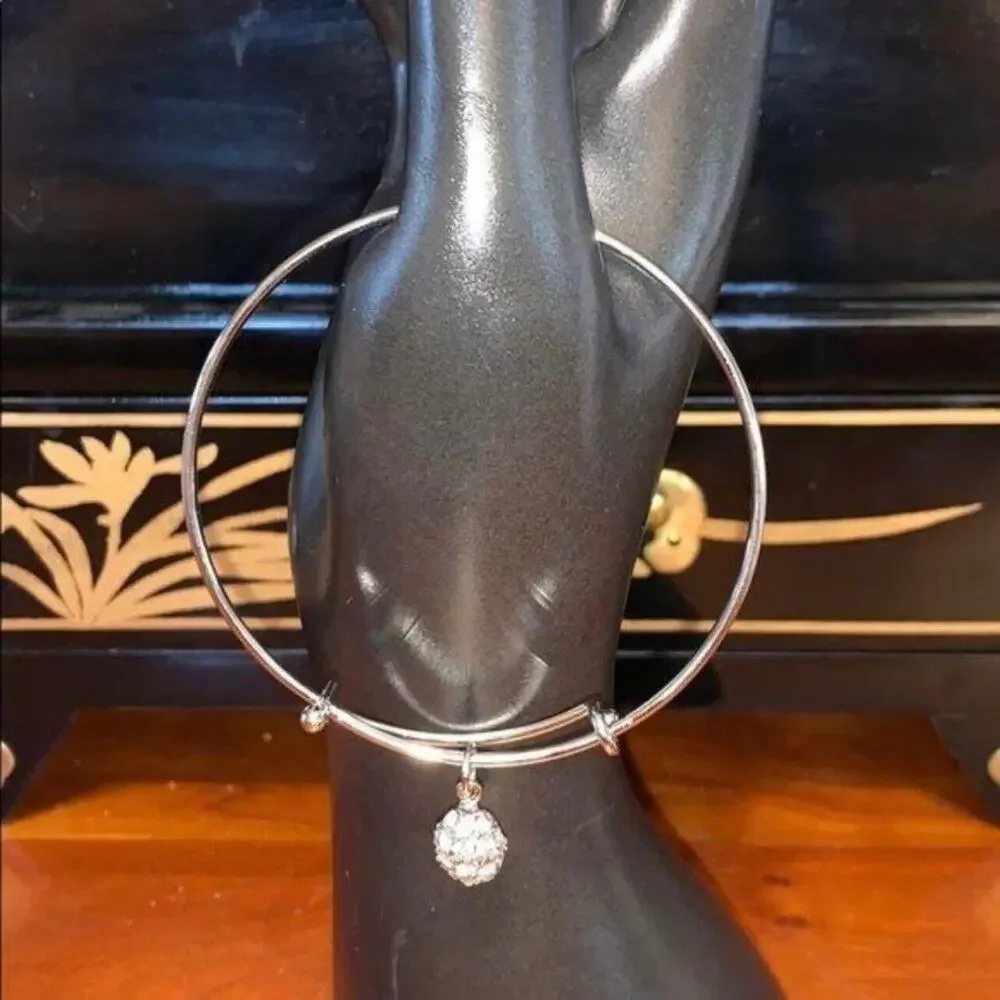 Swarovski Crystal Fireball Bangle Bracelet Silver